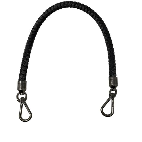 The Sak Braided Leather and Cord Handbag Strap Clip On Gray Black - Picture 1 of 4